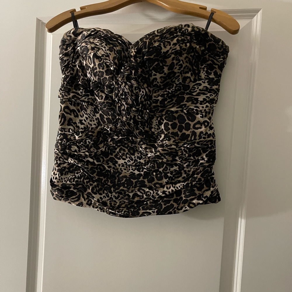 Leopard Print Strapless Corset